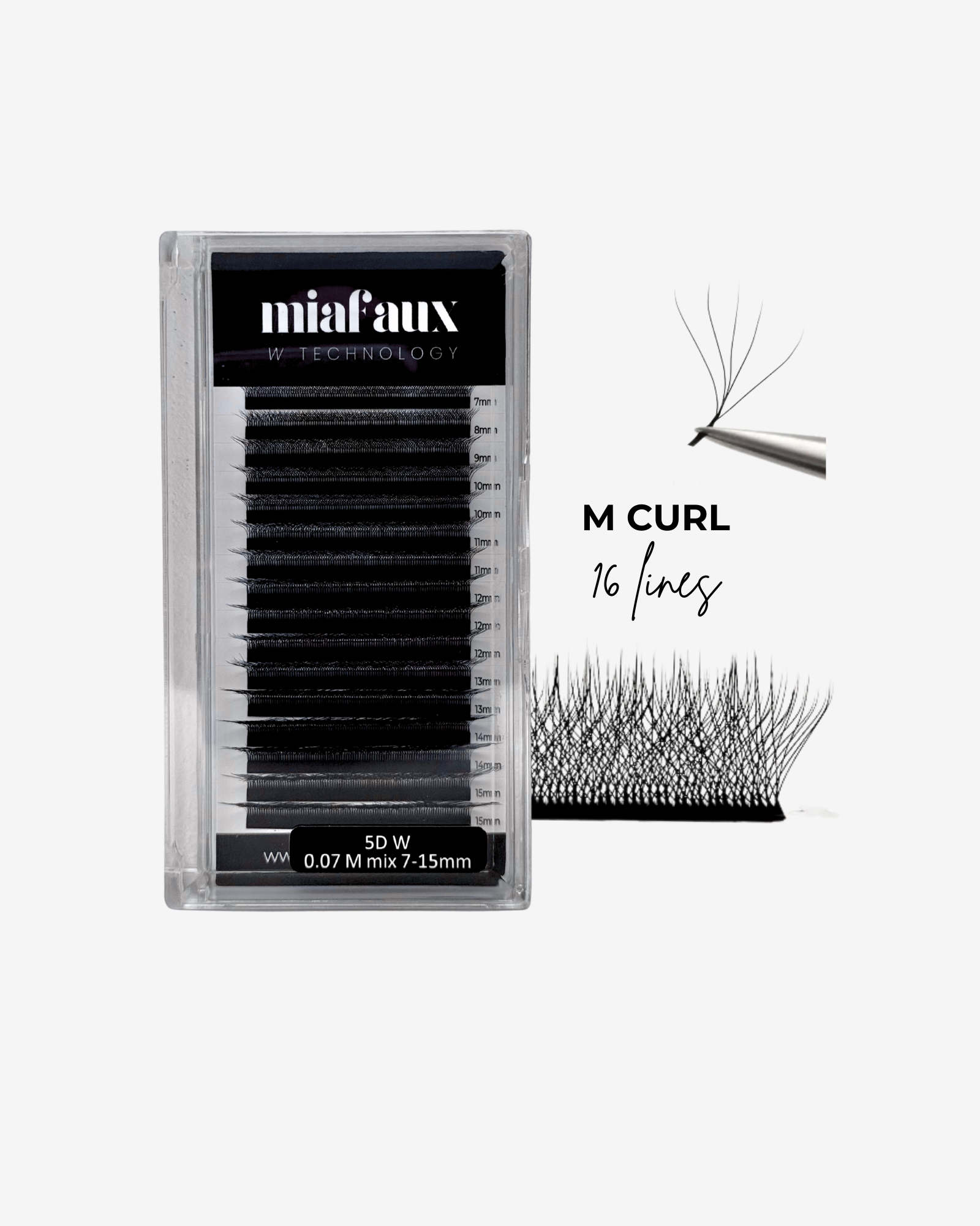 MIAFAUX Technology Lashes 5D Specialty Curl M - 16 Lines